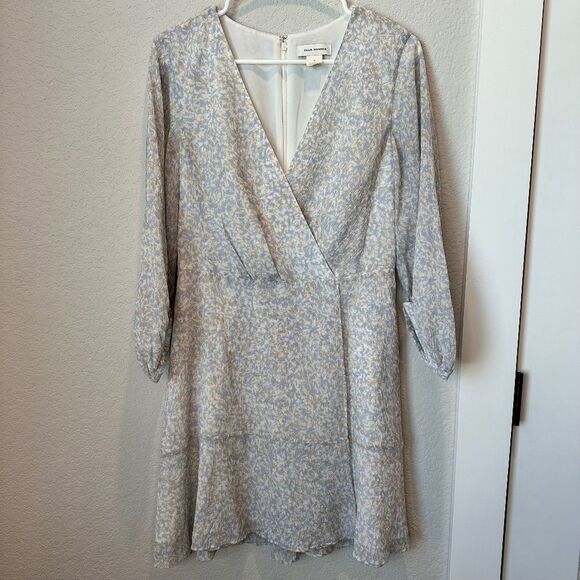 Club Monaco Blue White Floral Cotton Silk Feminine Mini Dress - Size 4 - EUC - Picture 1 of 9
